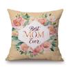 Flower Wreath Floral Letter Art Mother Day Gift For Mama Gratitution Decorative Sofa Throw Pillow Case Linen Cushion Cover