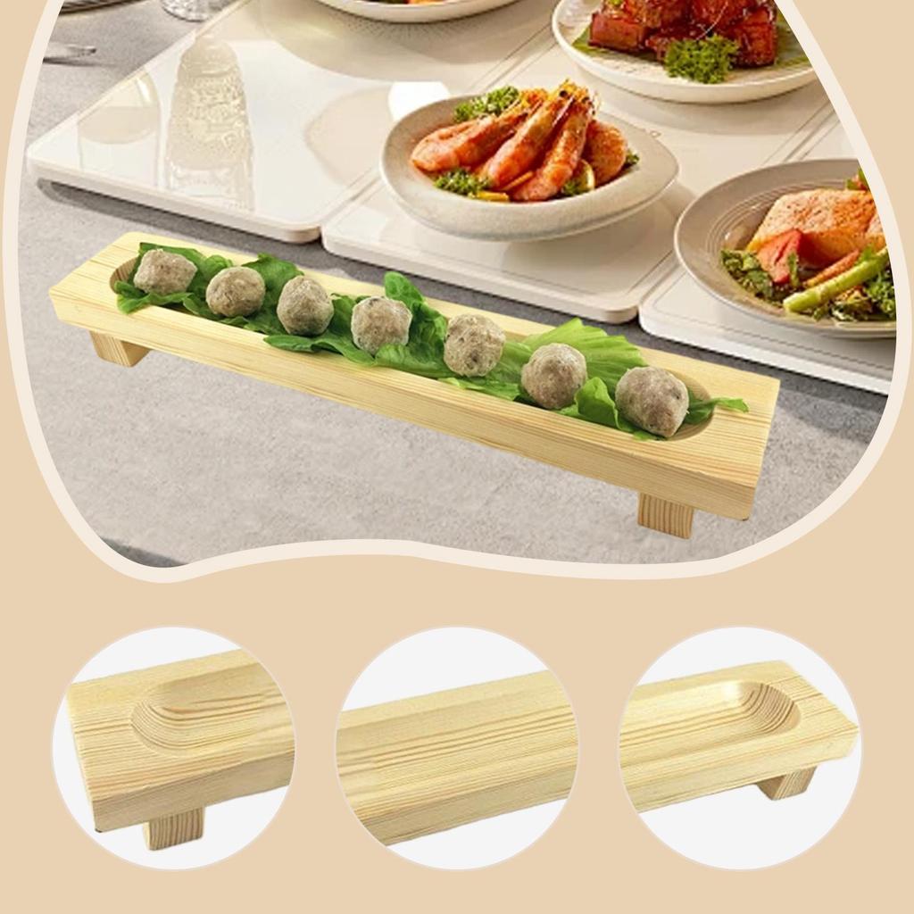 Luxury Serving Plates Wooden Sushi Board Decorative Platter Rectangular Tableware for Dining Room and Events
