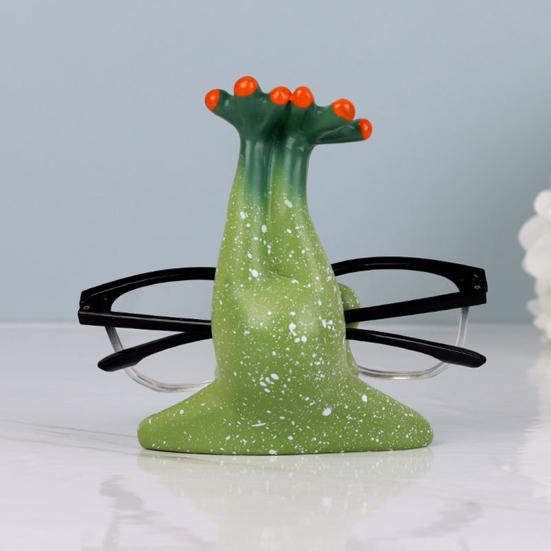 Cartoon Frog Glasses Holder Eyeglass Display Stand Frog Figurine Statue Desktop Decoration Sunglasses Eyewear Keeper Spectacle Display Rack