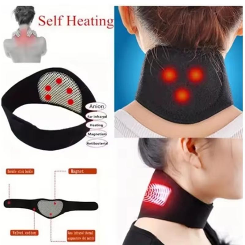 Self-Heating Magnetic Neck Support Brace - Medium Soft Portable Cervical Pillow with Spontaneous Heat Therapy for Tingling, Pain