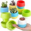 9pcs Plastic Succulent Plant Flowerpot Mixing Colors DIY Garden Office Home Balcony Desktop Decoration YMY