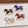 Classic  Horse Brooches For Women Zodiac Animal Lapel Pins Casual Party Accessories  Year Gifts Friends