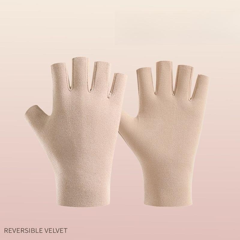 Open-finger Gloves Half-Finger Men's and Women's Winter Fleece Lined Touchscreen Anti-Freeze Gloves for Driving and Cycling