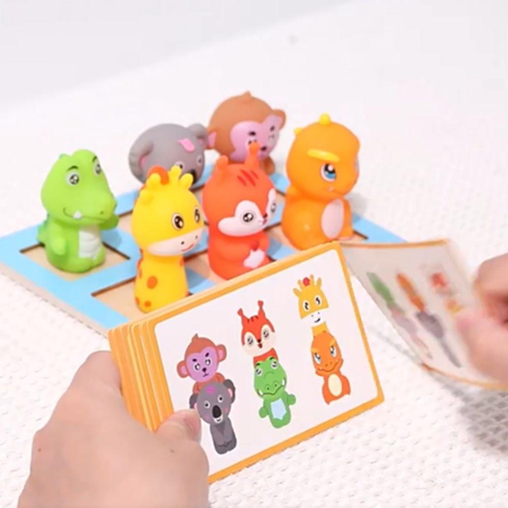 Montessori Spatial Training Board Game Matching Board Animal Matching Game  Preschool Training
