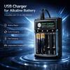 USB Smart 4 Slot Charger For 1.5V Rechargeable Alkaline AA AAA Batteries Only with LED Indicator