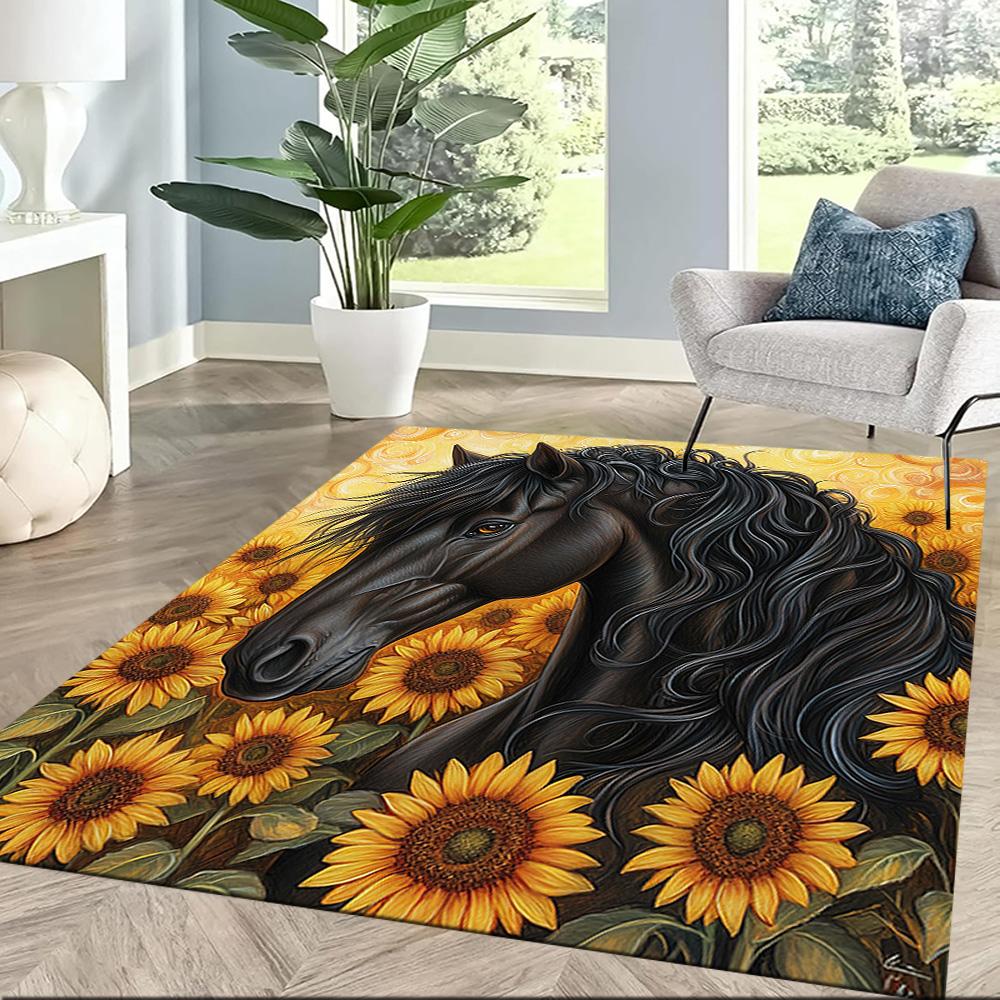 Horse Area Rug Perfect for Outdoor Entryway Bedrooms Decorate room Antislip Carpet Anime Office Decor Perfect Gift for Friends & Family