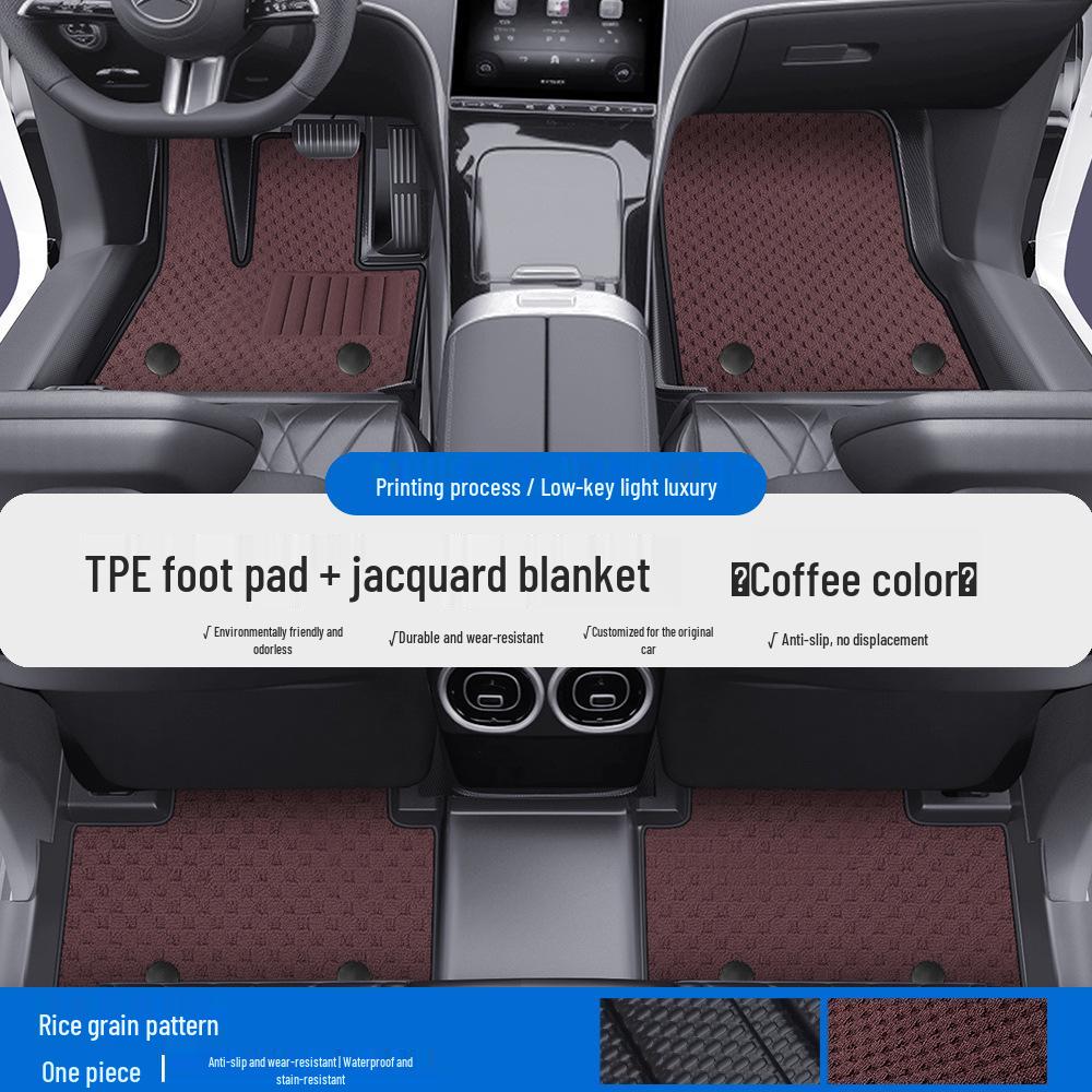 Compatible TPE Floor Mats & Door Sill for Mercedes-Benz A, C, E-Class, L, GLA, GLB, GLC - Full Coverage