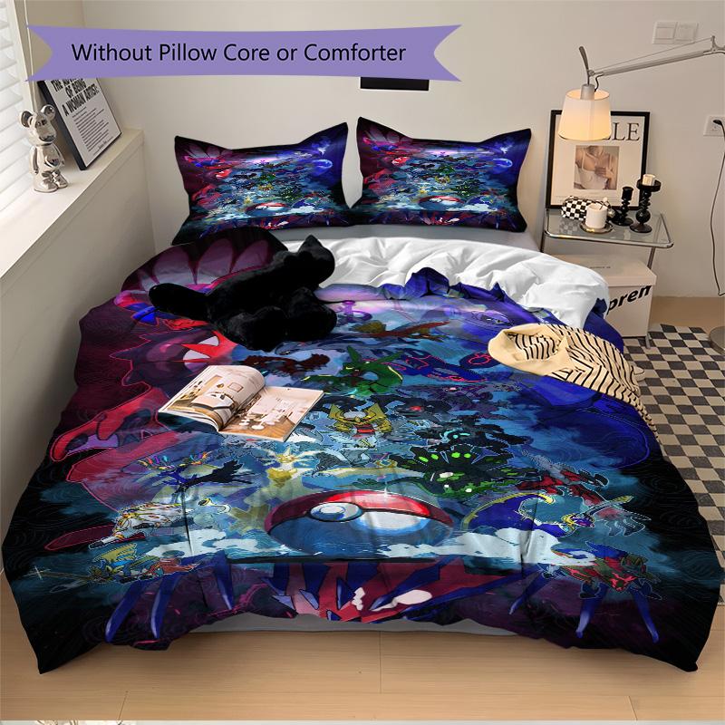 Pokmon Epic Battle Print 3Pcs Bedding Setduvet Cover With 2 Bedropillowcase Home Birthday Gift