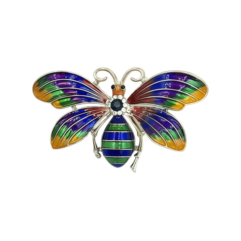 

Retro Butterfly Lapel Pin With Colorful Design Alloy Decorative Brooch Pin For Clothing Decoration And Practical Use