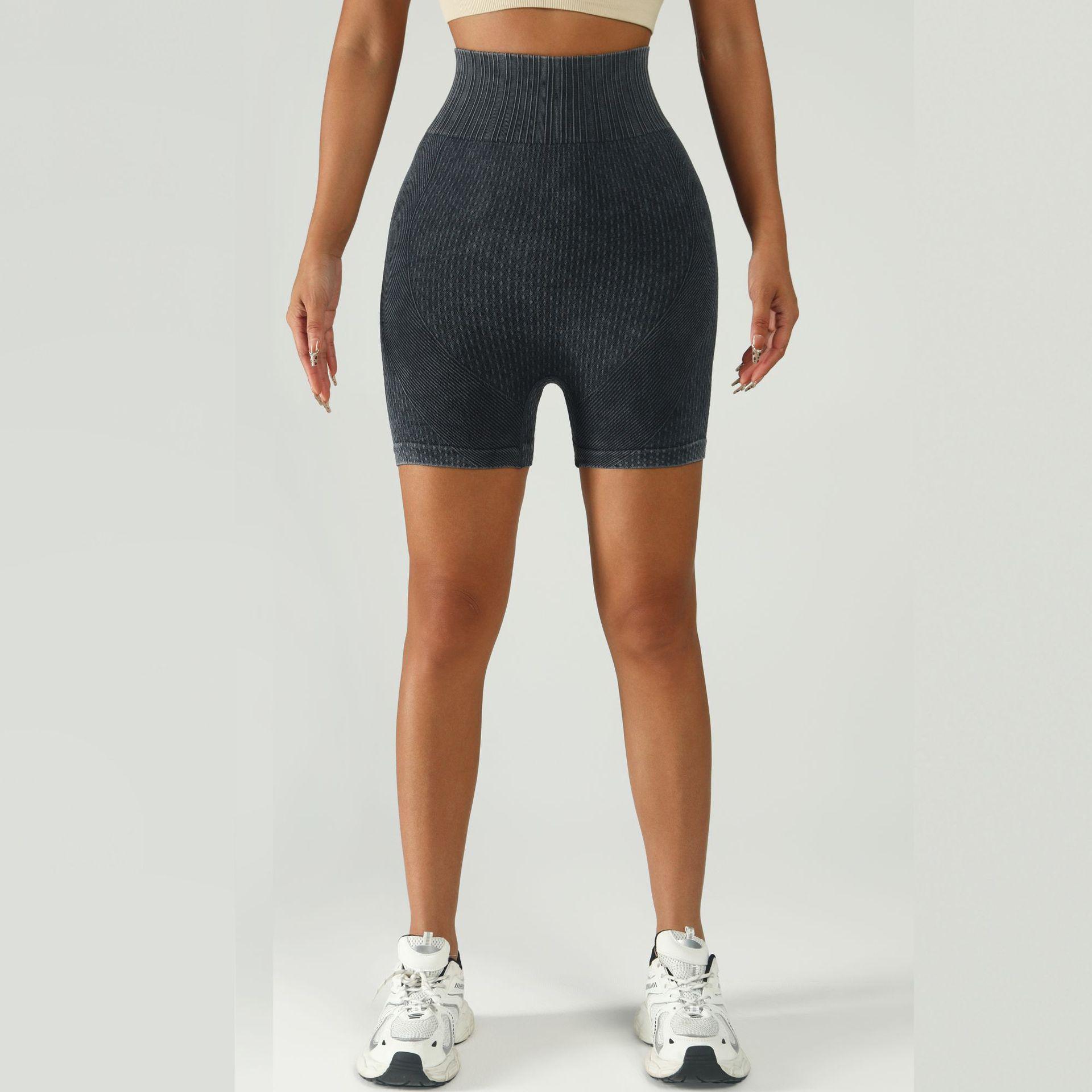 

Summer Frosted Quick-Dry Yoga & Cycling Mid-Length Butt-Lifting Shorts Large чорний