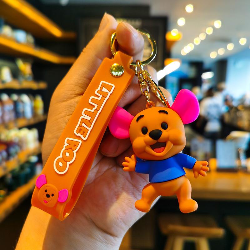Disney Keychains Winnie the Pooh Little Roo Keyring Piglet Tigger Car Bag Accessory Kids Birthday Gifts
