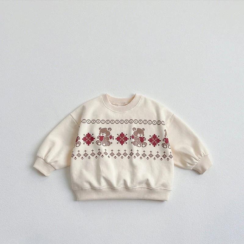 

Korean Style Children s Cartoon Christmas Hoodie - Unisex, Loose Fit, Trendy Autumn Top 120 cm бежевий