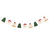 Christmas Decorative Banner Indoor Hanging Garland Featuring Snowman Santa Claus and Tree Shapes for Holiday Wall Decoration