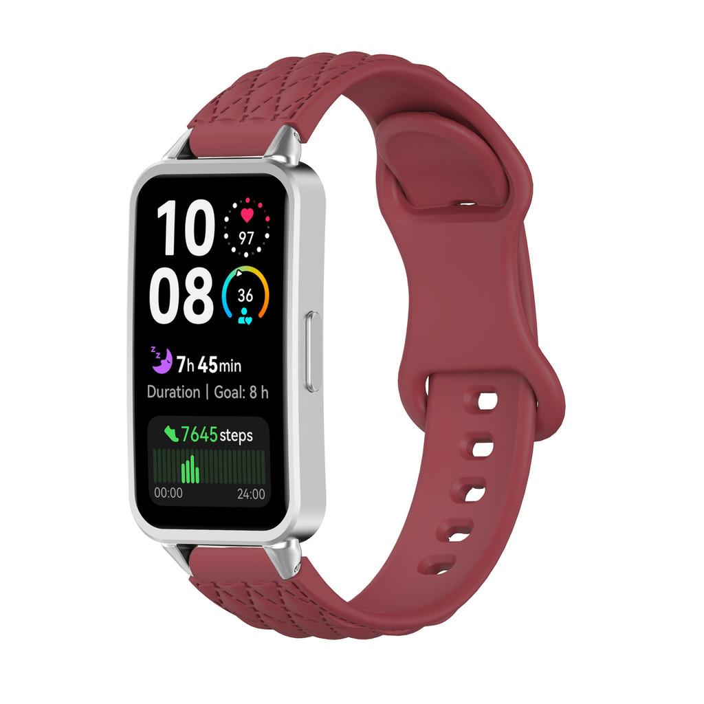 Diamond Patterned Butterfly Buckle Silicone Waterproof Strap Suitable for Huawei Wristband 11/11 Pro 10 9 8 For HUAWEI Band