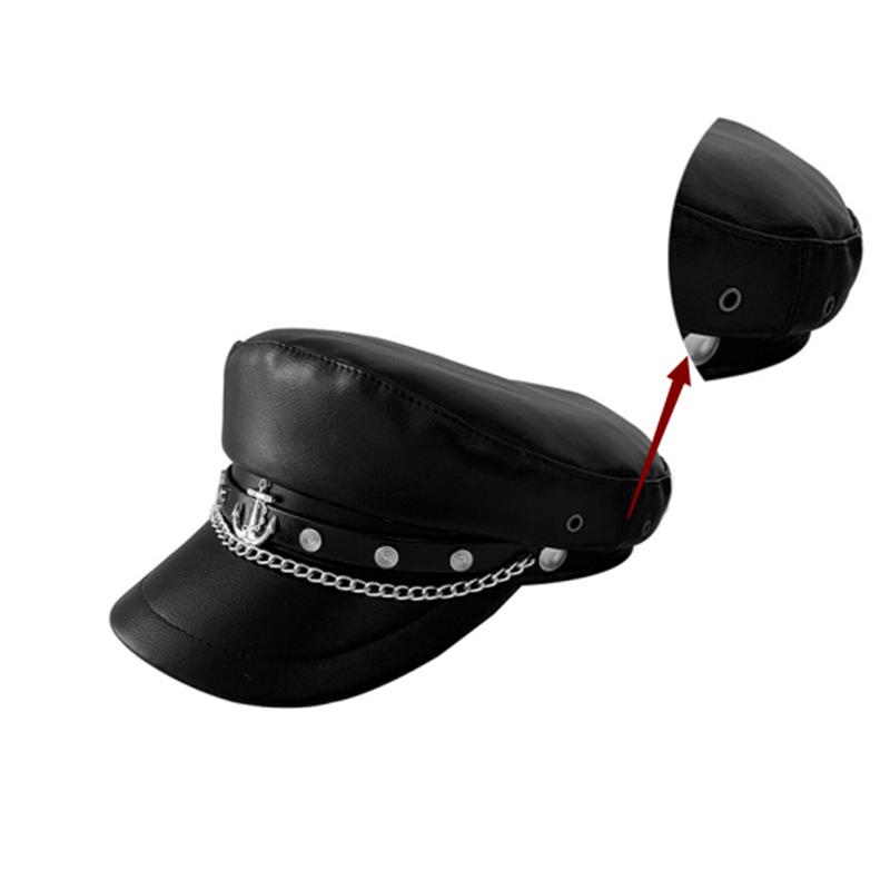 Oosaki Nana Cosplay Pu Cap Beret Vintage England Flat Newsboy Outdoor Casual Army Cap Women Alloy Badge Pography Military Hat