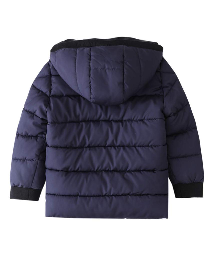 Hiheart Padded and Perfect for Fall and Size 110 Kids' Jacket, Coat, Hooded, Fleece-Lined, Windproof, Cold-Proof, Winter, Navy,