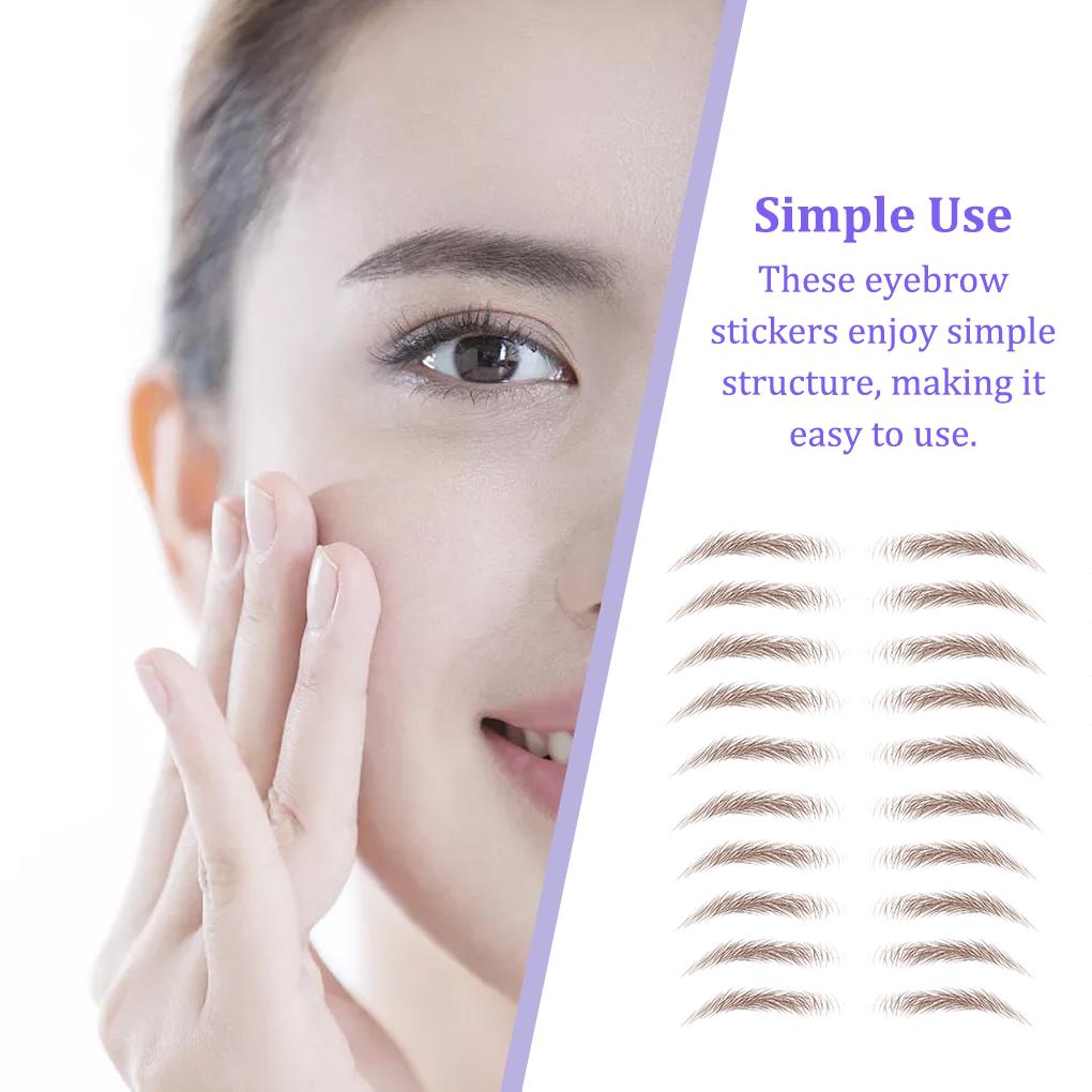 6 Pieces Girls Eyebrow Tattoos Stickers Realistic Waterproof Makeup Sticker Girl Cosmetic False Eyebrows Skin Making Up Patch