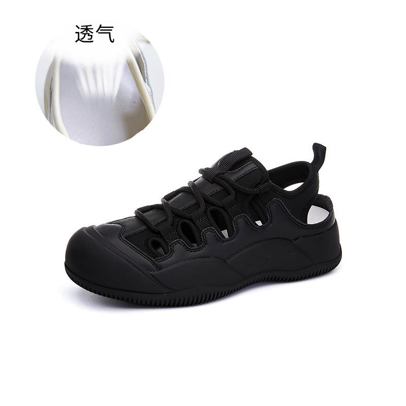 

Leather sports sandals women s 2025 summer new breathable bag head beach sandals casual versatile and comfortable women s shoes tide 35 чёрный