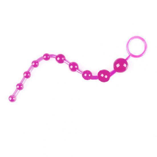 Chain Sexy Beads Orgasm Vagina Plug Play Pull Ring Ball Jelly Anal Tool Unisex