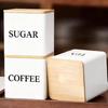 Pack of 3 Kitchen Essential Canisters Square Iron Bamboos Lid Sealed Storage for Snacks Beverages Mess Release