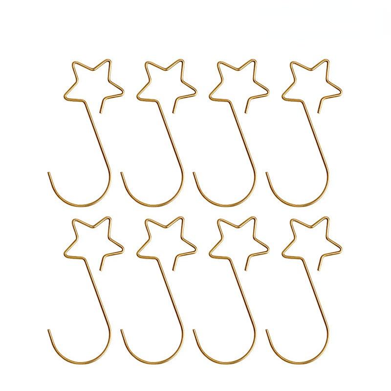 Christmas Wreath Star Hooks for Christmas Tree Hanging Pendant Ornament Metal Star Decorations Hook Xmas Home Decor
