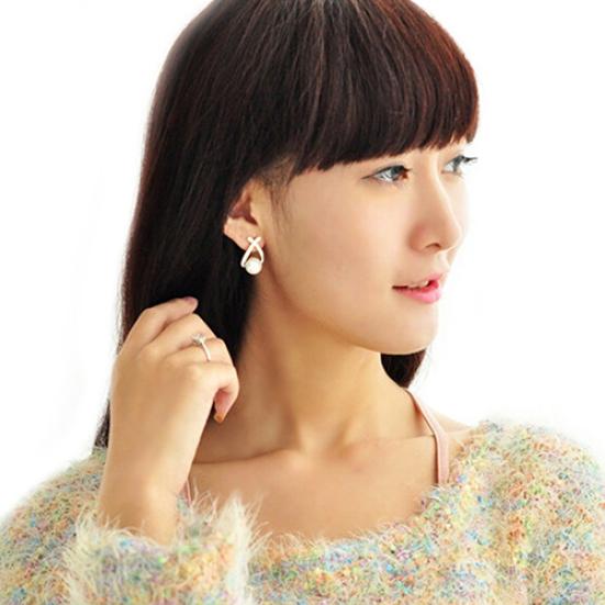 Dámské náušnice s umělými perlami náušnice Cross drahokamu svatební šperky dárek