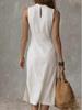 2026 European Women's Sleeveless Solid Vest & High Slit Knit Dress