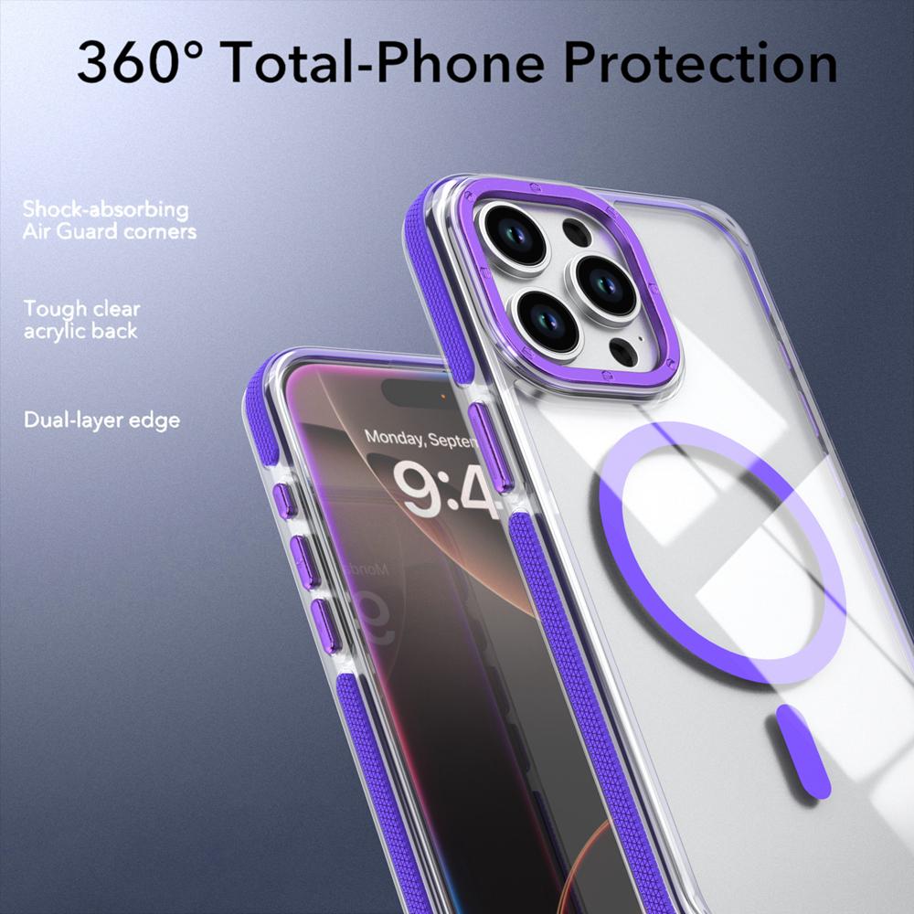 KEYSION Transparent Magnetic Case for MagSafe for iPhone 14 15 Pro Max Wireless Charging Shockproof Phone Cover for iPhone 14 15 Plus