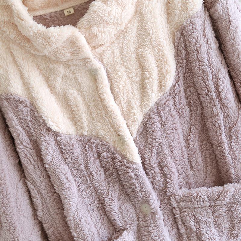 Podzim/Zima Nové Coral Fleece noční košile Dámské Plyšové zesílené noční košile Župan Dlouhý flanel Domácí župan Dámská noční košile