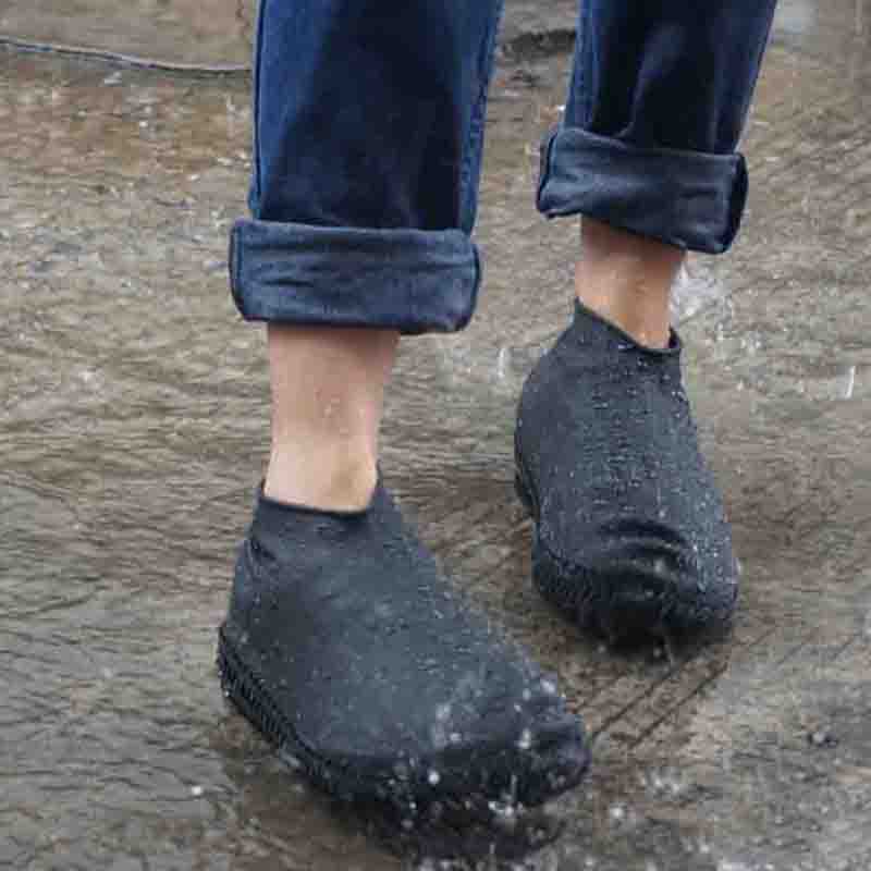 Rubber Latex Rain Shoe Covers Reusable Thickened Rain Boot– Anti-Slip, Portable for Outdoor Hiking & Travel