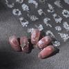 Naklejka 3D na paznokcie z białym kokardką i kwiatem, ultracienka, samoprzylepna, suwak, letnia naklejka do zdobienia paznokci, dekoracja, akcesorium do DIY manicure