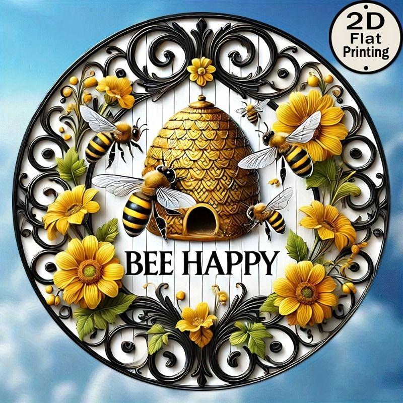 2D Flat Hanging Decorative Metal Sign Hand Painted Art