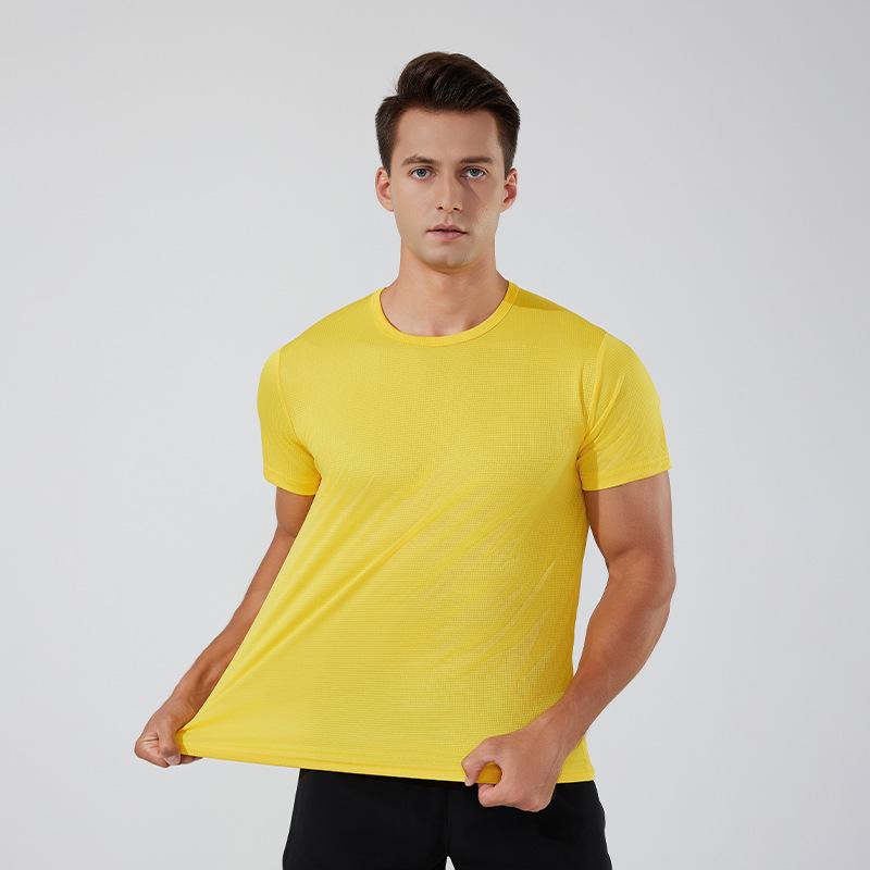 Unisex Quick-Dry Short Sleeve Running T-shirt - Solid Color Sportswear