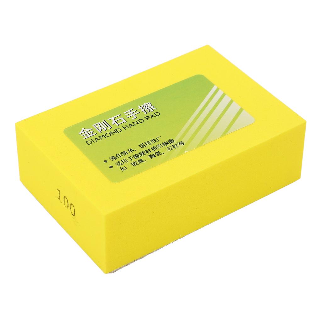 Diamond Hand Pad Polishing Edging Deburring Sanding Block for Stone Glass Ceramic Mesh 100 Grits