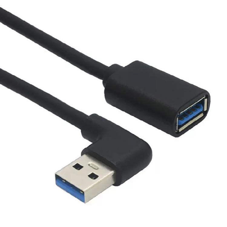 USB3.0 Angled Extension Cable Male to Female 90 Degree Angled Head USB Cord 5Gbps for Space Saving and Easy Access