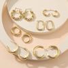 Gold Hoop Earrings Set for Women, 6 Pairs 14K Gold Plated Lightweight Hypoallergenic Chunky Open Twisted Hoops Earrings Pack Jewelry