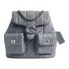 Tabby Sheepskin Backpack Small Women's Gray Blue CU077-LHN19