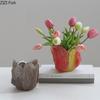 Colorful Flower Buds Glass Vase Hydroponics Plant Pots Table Decoration Flowers Arrangement Floral Vases Room Aesthetic Decor