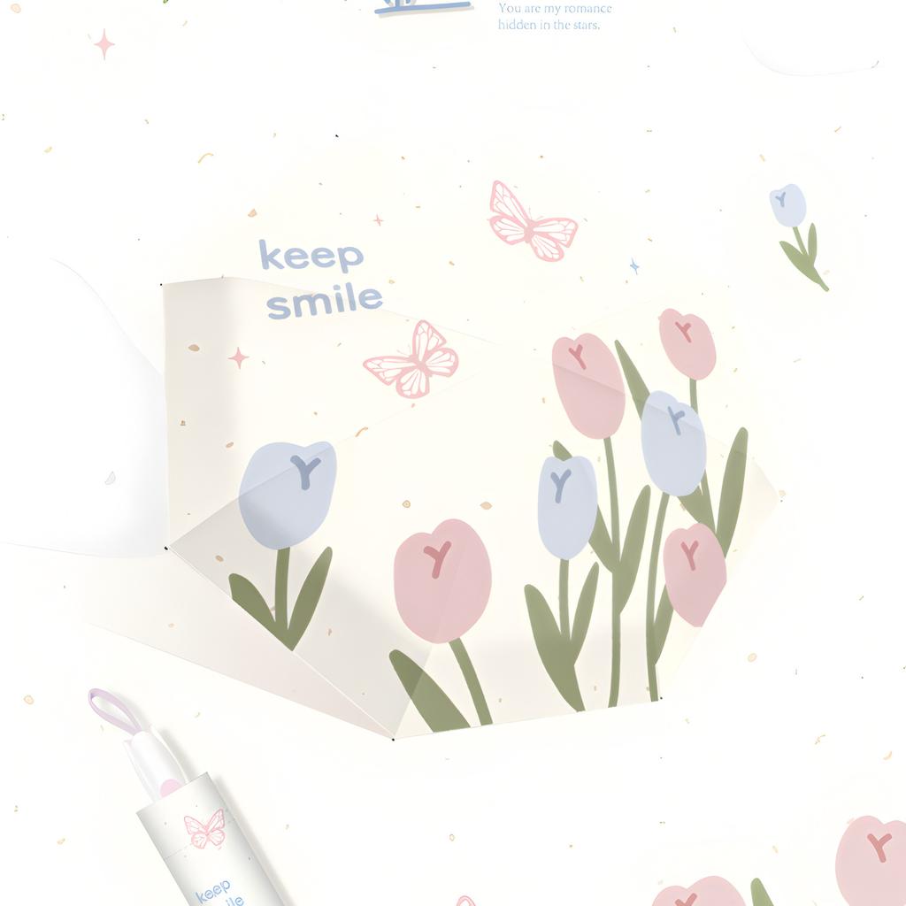 8-Bone Three-fold Automatic Umbrella, Tulip Color, Weather and Rain Umbrella, Sunshade Vinyl Sun Umbrella, Folding Women's Sunscreen Umbrella