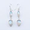 Solid 925 Sterling Silver Moonstone Gemstone Earrings Handmade dangle Earrings Gift For Her Silver Jewelry