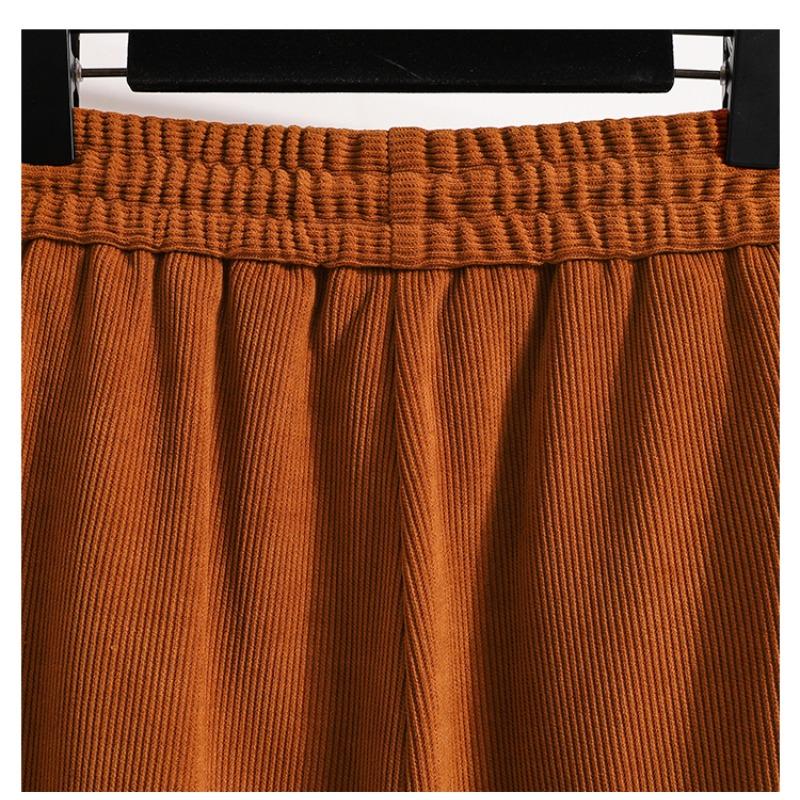 Dimanaf 2025 Autumn Plus Size Harlen Pants New Women Corduroy Fashion Loose Pleated Vintage Pants