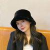 Imitation Fur Women's Plush Hat Korean Style Warm Fisherman Hat Harajuku Wool Bucket Hat  Outdoor