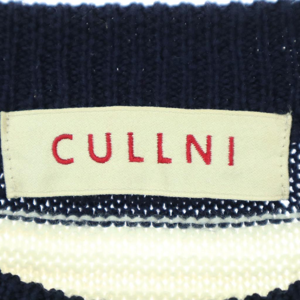 CULLNI made in Japan Border Pattern Long sleeve sweater 2 Navy Women Used
