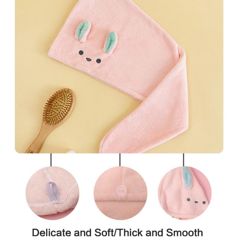 1PC Microfibre Hair Towels, Hair Towel, Turban Towel with Button, Hair Turban Kids Super Absorbent Towels for Women