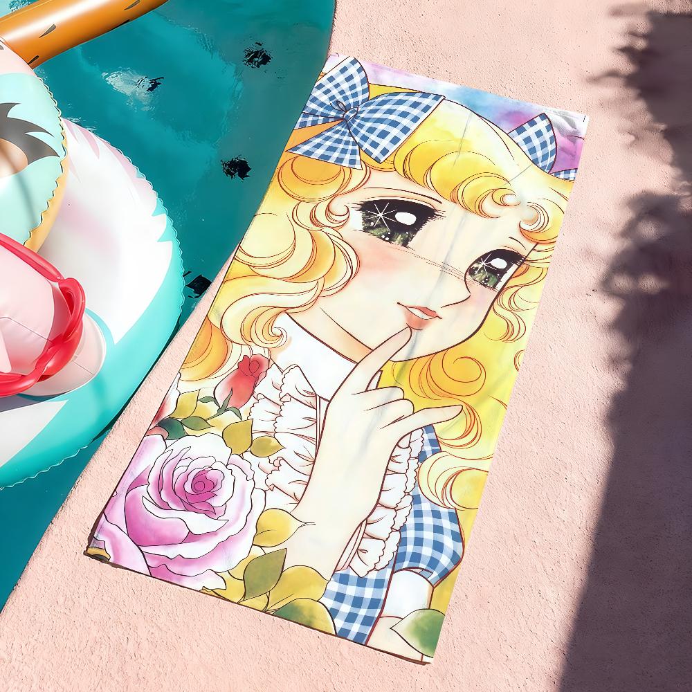 Cartoon C-Candy Candy Kawaii Towel Sports Quick Dry Travel Camping Gear Sandproof Soft Light Large Beach Towel