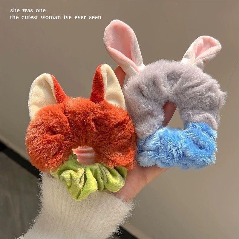 Autumn And Winter Plush Hair Band Cute Crazy Animal City Judinik Headband New High-End Rubber Band Large Intestine Ring