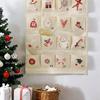 Christmas Advent Calendar Hanging Bag 24-Compartment DIY Fabric Storage Bag Christmas Decor Calendar Children's Gift  Holiday De