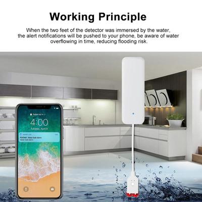 Tuya Zigbee Water Leakage Alarm Water Leak Sensor Detector Flood Alert Overflow Security Alarm System Works With Zigbee Gateway