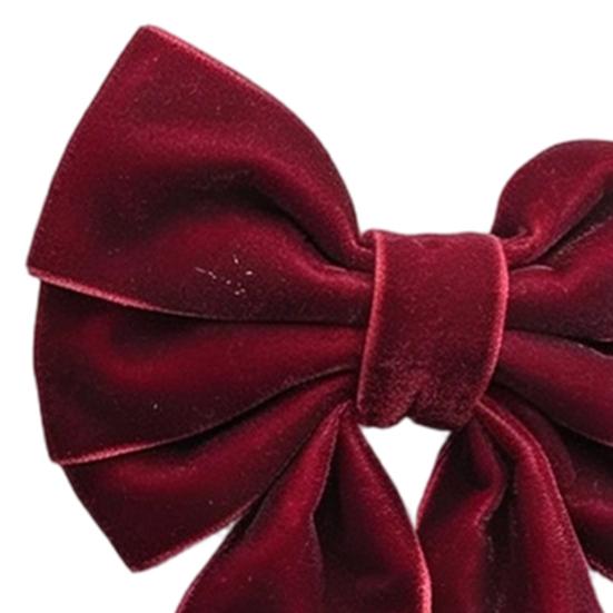 Festive Dining Table Accessories 6Pcs Velvet Bow Napkin Rings, Christmas Fabric Holders, Red Holiday Home Accents Green Rings for Dinner