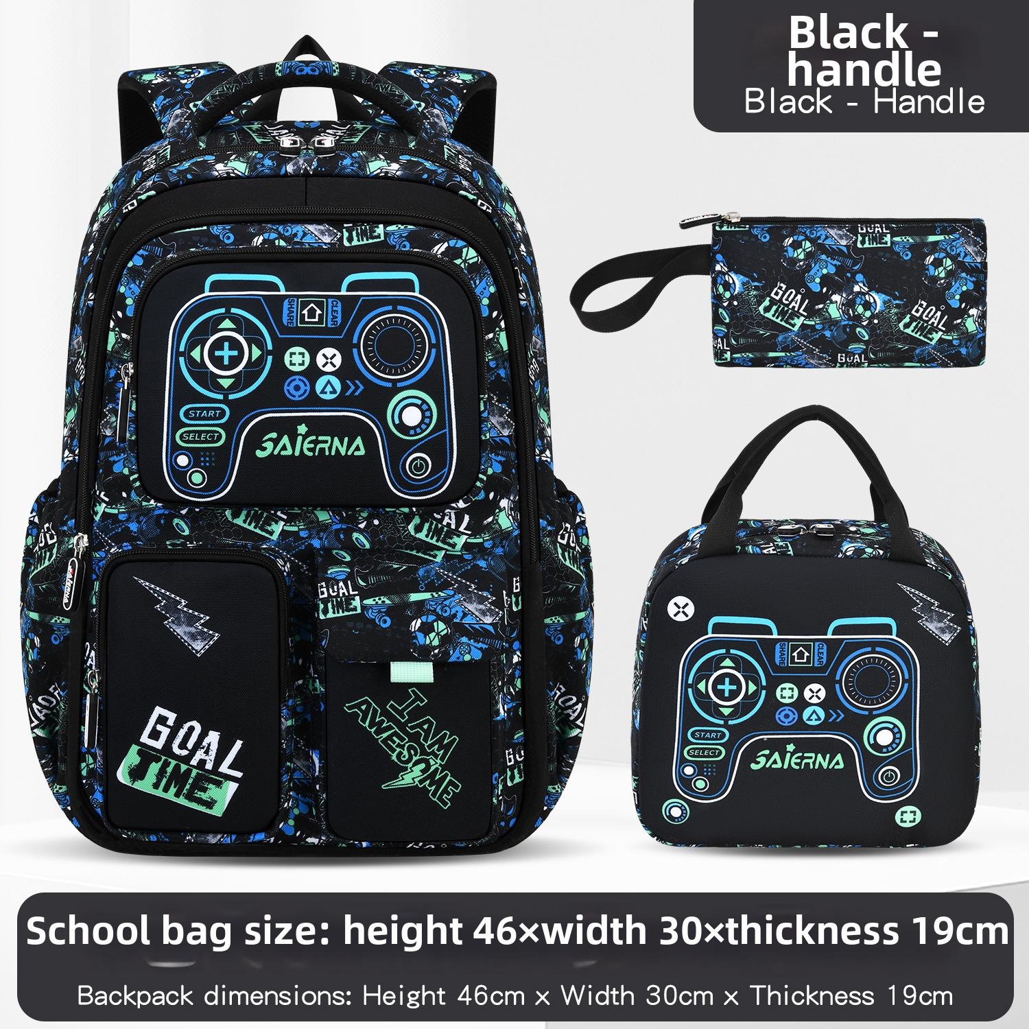 3 Stuks Voetbal Kinderen Schoolrugzak Kinderen Schooltassen Set Jongens Basisschool Rugzak met Lunchtas Schooltas Boekentas Kinderen